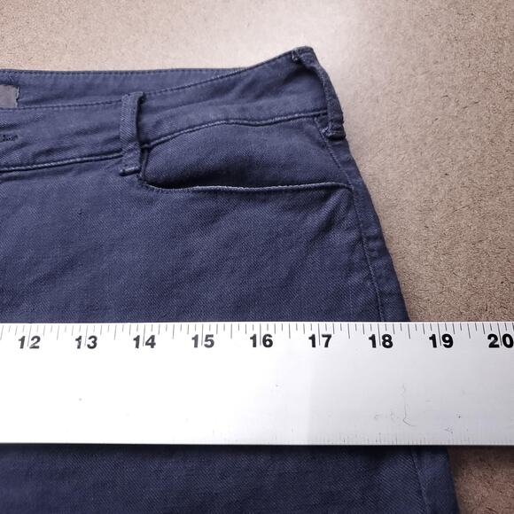 NYDJ Wide Leg Chino Trouser Pants Wmns 8 Blue Straight Linen Blend Casual Work - Picture 4 of 11